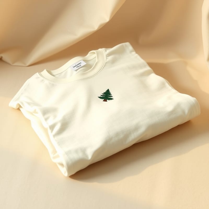Cedar tee — hand-embroidered